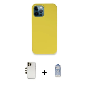 ieg™ iPhone 12 Pro Max Kılıf Zirve Modern Özel Seri - Siyah Joko Magic 5D Cam + Shine Kamera Lens - GD