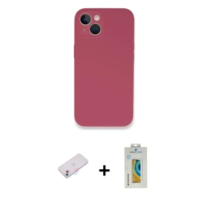 ieg™ iPhone 13 Mini Kılıf Zirve Modern Özel Seri - Siyah Polymer Nano Ekran Koruyucu + Renkli Kamera Lens Koruma Cam - PE