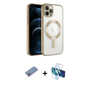 ieg™ iPhone 13 Pro Kılıf Nova Işık Özel Seri - Siyah 3D Antistatik Seramik Nano Ekran Koruyucu + Shine Kamera Lens Koruma Cam - PE