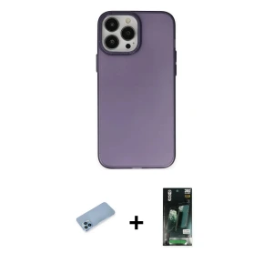 ieg™ iPhone 13 Pro Max Kılıf Ahenk Çizgi Prime - Şeffaf 360 Full Body Arka Koruyucu + Shine Kamera Lens Koruma Cam - MI