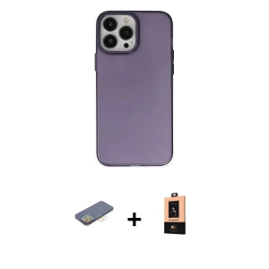 ieg™ iPhone 13 Pro Max Kılıf Ahenk Çizgi Prime - Şeffaf Maxco Cam Ekran Koruyucu + Renkli Kamera Lens Koruma Cam - SI