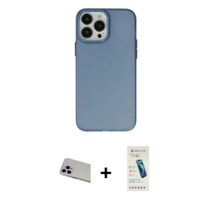 ieg™ iPhone 13 Pro Max Kılıf Ahenk Çizgi Prime - Şeffaf Pasifik Cam Ekran Koruyucu + Rainbow Kamera Lens Koruma Cam - MR