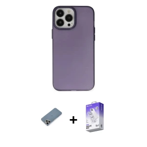 ieg™ iPhone 13 Pro Max Kılıf Ahenk Çizgi Prime - Siyah Bilvis 5in1 3D Magic Cam Ekran Koruyucu + Metal Kamera Lens Koruma Cam - MR