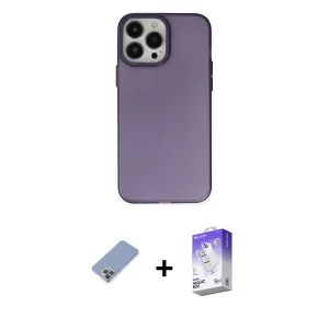 ieg™ iPhone 13 Pro Max Kılıf Ahenk Çizgi Prime - Siyah Bilvis 5in1 3D Magic Cam Ekran Koruyucu + Metal Kamera Lens Koruma Cam - KUYL