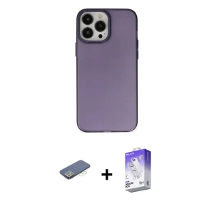 ieg™ iPhone 13 Pro Max Kılıf Ahenk Çizgi Prime - Siyah Bilvis 5in1 3D Magic Cam Ekran Koruyucu + Renkli Kamera Lens Koruma Cam - YL