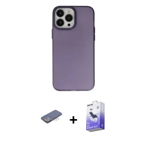 ieg™ iPhone 13 Pro Max Kılıf Ahenk Çizgi Prime - Siyah Bilvis 5in1 5D Magic Hayalet Cam Ekran Koruyucu + Renkli Kamera Lens Koruma Cam - MI