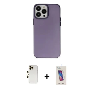 ieg™ iPhone 13 Pro Max Kılıf Ahenk Çizgi Prime - Siyah Joko 5D Cam + Shine Kamera Lens - GD