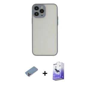 ieg™ iPhone 13 Pro Max Kılıf Ahenk Çizgi Serisi - Siyah Bilvis 5in1 5D Magic Hayalet Cam Ekran Koruyucu + Shine Kamera Lens Koruma Cam - PE