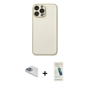 ieg™ iPhone 13 Pro Max Kılıf Ahenk Işık - Şeffaf Pasifik Cam Ekran Koruyucu + Pers Alüminyum Kamera Lens - SABE