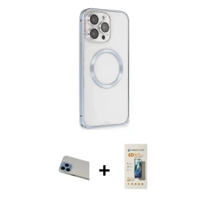 ieg™ iPhone 13 Pro Max Kılıf Ahenk Işık Serisi - Siyah 6D Mat Seramik Hayalet Nano Ekran Koruyucu + Rainbow Kamera Lens Koruma Cam - MI