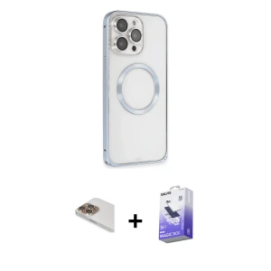 ieg™ iPhone 13 Pro Max Kılıf Ahenk Işık Serisi - Siyah Bilvis 5in1 5D Magic Hayalet Cam Ekran Koruyucu + Pers Alüminyum Kamera Lens - GD