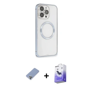 ieg™ iPhone 13 Pro Max Kılıf Ahenk Işık Serisi - Siyah Bilvis 5in1 5D Magic Hayalet Cam Ekran Koruyucu + Metal Kamera Lens Koruma Cam - KUYL