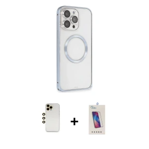 ieg™ iPhone 13 Pro Max Kılıf Ahenk Işık Serisi - Siyah Joko 5D Cam + Shine Kamera Lens - GD