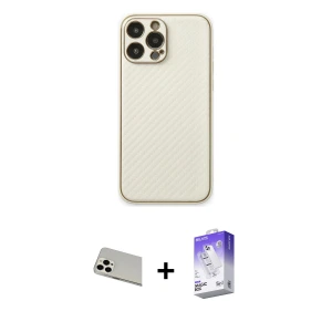 ieg™ iPhone 13 Pro Max Kılıf Ahenk Işık - Siyah Bilvis 5in1 3D Magic Cam Ekran Koruyucu + Rainbow Kamera Lens Koruma Cam - BZ