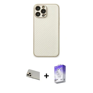 ieg™ iPhone 13 Pro Max Kılıf Ahenk Işık - Siyah Bilvis 5in1 3D Magic Cam Ekran Koruyucu + Rainbow Kamera Lens Koruma Cam - REGD