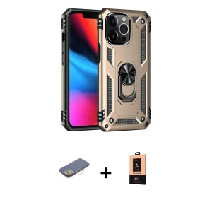 ieg™ iPhone 13 Pro Max Kılıf Ahenk Klasik Koleksiyonu - Şeffaf Maxco Cam Ekran Koruyucu + Renkli Kamera Lens Koruma Cam - SI