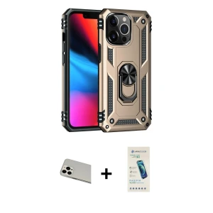 ieg™ iPhone 13 Pro Max Kılıf Ahenk Klasik Koleksiyonu - Şeffaf Pasifik Cam Ekran Koruyucu + Rainbow Kamera Lens Koruma Cam - BZ