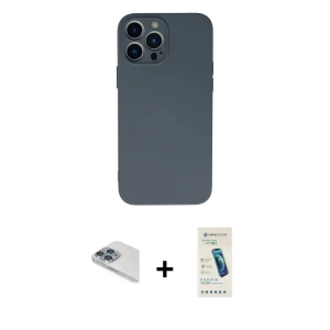 ieg™ iPhone 13 Pro Max Kılıf Ahenk Serisi - Şeffaf Pasifik Cam Ekran Koruyucu + Pers Alüminyum Kamera Lens - SABE