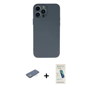 ieg™ iPhone 13 Pro Max Kılıf Ahenk Serisi - Şeffaf Pasifik Cam Ekran Koruyucu + Renkli Kamera Lens Koruma Cam - YL