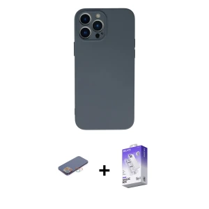 ieg™ iPhone 13 Pro Max Kılıf Ahenk Serisi - Siyah Bilvis 5in1 3D Magic Cam Ekran Koruyucu + Renkli Kamera Lens Koruma Cam - PE