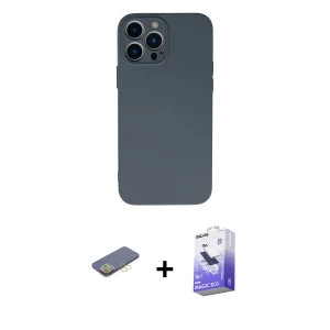 ieg™ iPhone 13 Pro Max Kılıf Ahenk Serisi - Siyah Bilvis 5in1 5D Magic Hayalet Cam Ekran Koruyucu + Renkli Kamera Lens Koruma Cam - SI