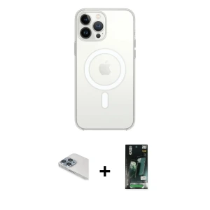 ieg™ iPhone 13 Pro Max Kılıf Ahenk Yansıma Prime - Şeffaf 360 Full Body Arka Koruyucu + Pers Alüminyum Kamera Lens - SABE