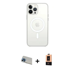 ieg™ iPhone 13 Pro Max Kılıf Ahenk Yansıma Prime - Şeffaf Maxco Cam Ekran Koruyucu + Rainbow Kamera Lens Koruma Cam - MI