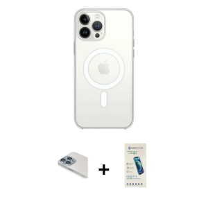 ieg™ iPhone 13 Pro Max Kılıf Ahenk Yansıma Prime - Şeffaf Pasifik Cam Ekran Koruyucu + Pers Alüminyum Kamera Lens - SABE