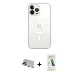 ieg™ iPhone 13 Pro Max Kılıf Ahenk Yansıma Prime - Şeffaf Pasifik Cam Ekran Koruyucu + Rainbow Kamera Lens Koruma Cam - MR