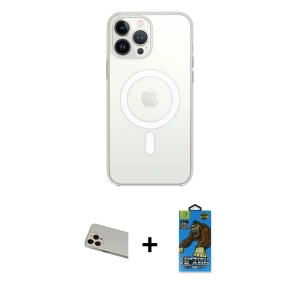 ieg™ iPhone 13 Pro Max Kılıf Ahenk Yansıma Prime - Siyah 18D Cam Ekran Koruyucu + Rainbow Kamera Lens Koruma Cam - REGD
