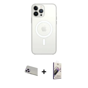 ieg™ iPhone 13 Pro Max Kılıf Ahenk Yansıma Prime - Siyah Bilvis 3D Mat Cam Ekran Koruyucu + Rainbow Kamera Lens Koruma Cam - MR