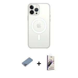 ieg™ iPhone 13 Pro Max Kılıf Ahenk Yansıma Prime - Siyah Bilvis 3D Mat Cam Ekran Koruyucu + Shine Kamera Lens Koruma Cam - GI