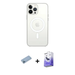 ieg™ iPhone 13 Pro Max Kılıf Ahenk Yansıma Prime - Siyah Bilvis 5in1 5D Magic Hayalet Cam Ekran Koruyucu + Shine Kamera Lens Koruma Cam - MI