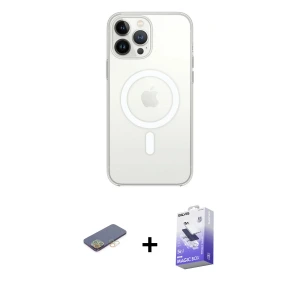 ieg™ iPhone 13 Pro Max Kılıf Ahenk Yansıma Prime - Siyah Bilvis 5in1 5D Magic Hayalet Cam Ekran Koruyucu + Renkli Kamera Lens Koruma Cam - SI
