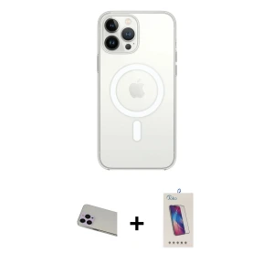 ieg™ iPhone 13 Pro Max Kılıf Ahenk Yansıma Prime - Siyah Joko 5D Cam + Rainbow Kamera Lens Koruma Cam - MR