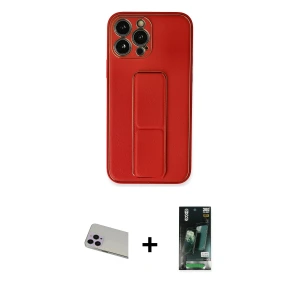ieg™ iPhone 13 Pro Max Kılıf Akış Doku - Şeffaf 360 Full Body Arka Koruyucu + Rainbow Kamera Lens Koruma Cam - MR