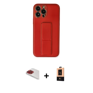 ieg™ iPhone 13 Pro Max Kılıf Akış Doku - Şeffaf Maxco Cam Ekran Koruyucu + Pers Alüminyum Kamera Lens - KI