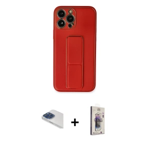ieg™ iPhone 13 Pro Max Kılıf Akış Doku - Siyah Bilvis 3D Cam Ekran Koruyucu + Pers Alüminyum Kamera Lens - LT