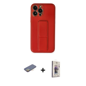 ieg™ iPhone 13 Pro Max Kılıf Akış Doku - Siyah Bilvis 3D Cam Ekran Koruyucu + Renkli Kamera Lens Koruma Cam - SI
