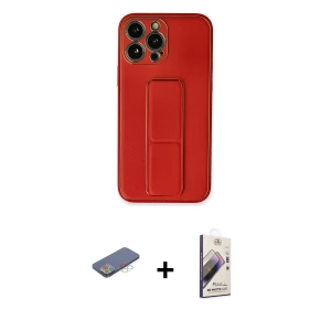ieg™ iPhone 13 Pro Max Kılıf Akış Doku - Siyah Bilvis 3D Mat Cam Ekran Koruyucu + Renkli Kamera Lens Koruma Cam - MI
