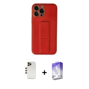 ieg™ iPhone 13 Pro Max Kılıf Akış Doku - Siyah Bilvis 5in1 3D Magic Cam Ekran Koruyucu + Shine Kamera Lens - GD