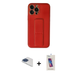 ieg™ iPhone 13 Pro Max Kılıf Akış Doku - Siyah Joko 5D Cam + Pers Alüminyum Kamera Lens - LT