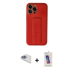 ieg™ iPhone 13 Pro Max Kılıf Akış Doku - Siyah Joko 5D Cam + Pers Alüminyum Kamera Lens - SABE