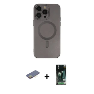 ieg™ iPhone 13 Pro Max Kılıf Akış Minimal Özel Seri - Şeffaf 360 Full Body Arka Koruyucu + Renkli Kamera Lens Koruma Cam - SI