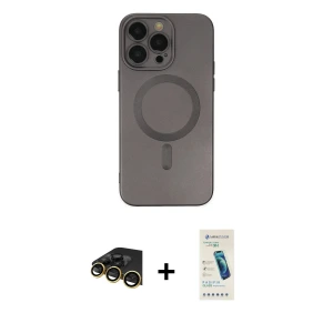 ieg™ iPhone 13 Pro Max Kılıf Akış Minimal Özel Seri - Şeffaf Pasifik Cam Ekran Koruyucu + Raze Metal Kamera Lens - GD