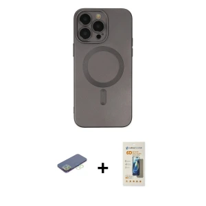 ieg™ iPhone 13 Pro Max Kılıf Akış Minimal Özel Seri - Siyah 6D Mat Seramik Hayalet Nano Ekran Koruyucu + Renkli Kamera Lens Koruma Cam - YL