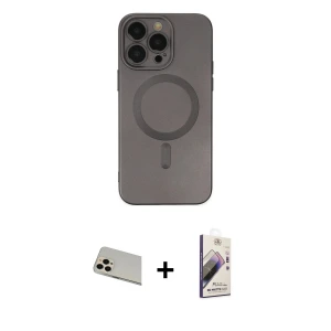 ieg™ iPhone 13 Pro Max Kılıf Akış Minimal Özel Seri - Siyah Bilvis 3D Mat Cam Ekran Koruyucu + Rainbow Kamera Lens Koruma Cam - REGD