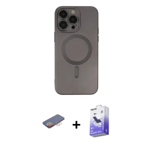 ieg™ iPhone 13 Pro Max Kılıf Akış Minimal Özel Seri - Siyah Bilvis 5in1 5D Magic Hayalet Cam Ekran Koruyucu + Renkli Kamera Lens Koruma Cam - TU