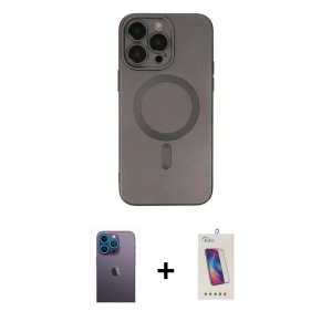 ieg™ iPhone 13 Pro Max Kılıf Akış Minimal Özel Seri - Siyah Joko 5D Cam + Neon Fosforlu Kamera Lens - MI