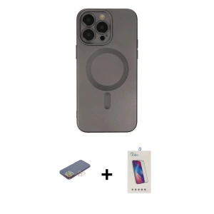ieg™ iPhone 13 Pro Max Kılıf Akış Minimal Özel Seri - Siyah Joko 5D Cam + Renkli Kamera Lens Koruma Cam - SI